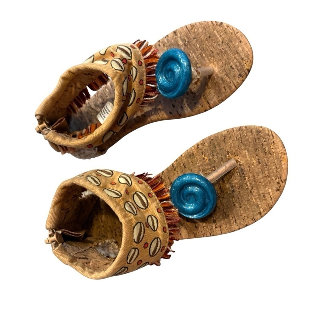 Disney Moana Sandals Sz 11 Tam Blue Stone Kids Dress Up Shoes Tassel